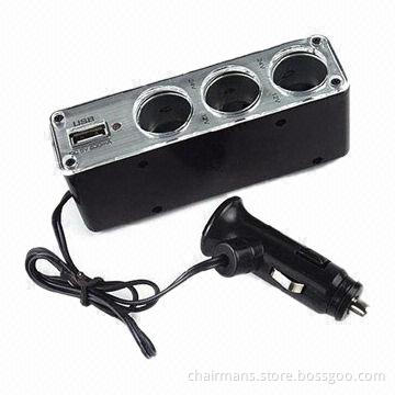 1 to 3 Car Cigarette Lighter Socket with 5V Output Voltage, Available in Black Color